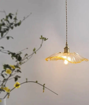 Tiffany Lotus Glass Pendant Light for Living Room S08
