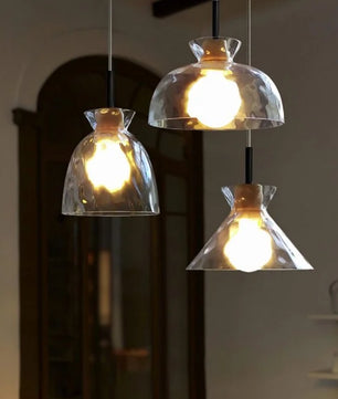 Modern Water Ripple Transparent Glass Pendant Lamp M16
