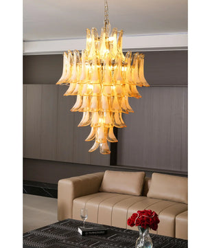 Amber Cloud Murano Glass Petals Chandelier