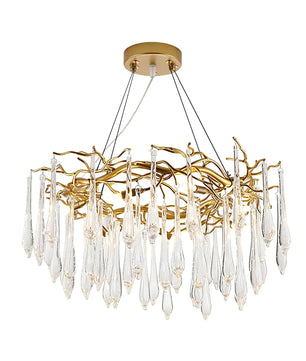 Teardrop Round Crystal Chandelier