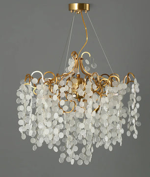 Shiro Noda Round Chandelier – Modern Brass & Glass Globe Ceiling Light for Dining Room