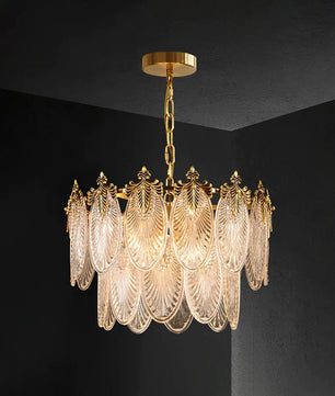 Brass Leaves Chandelier