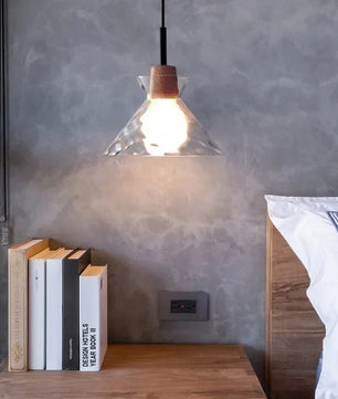 Modern Water Ripple Transparent Glass Pendant Lamp M16