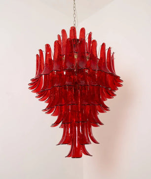 Murano Crimson Cascade Chandelier