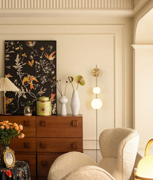 Vertical Globe Plug In Wall Lamp