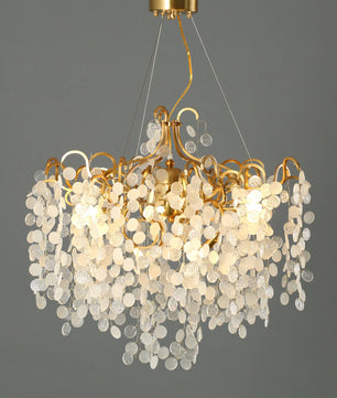 Shiro Noda Round Chandelier – Modern Brass & Glass Globe Ceiling Light for Dining Room