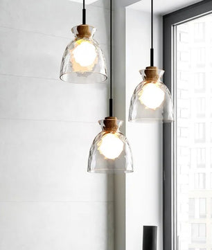 Modern Water Ripple Transparent Glass Pendant Lamp M16