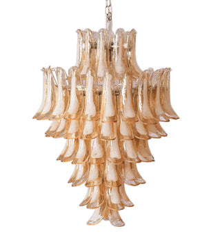 Amber Cloud Murano Glass Petals Chandelier
