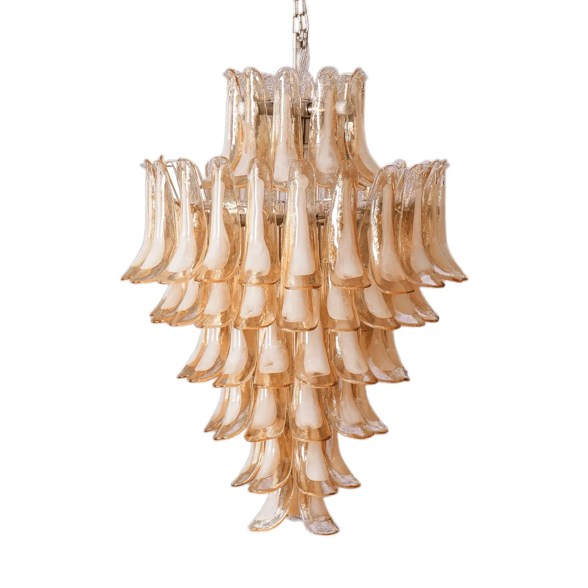 Amber Cloud Murano Glass Petals Chandelier