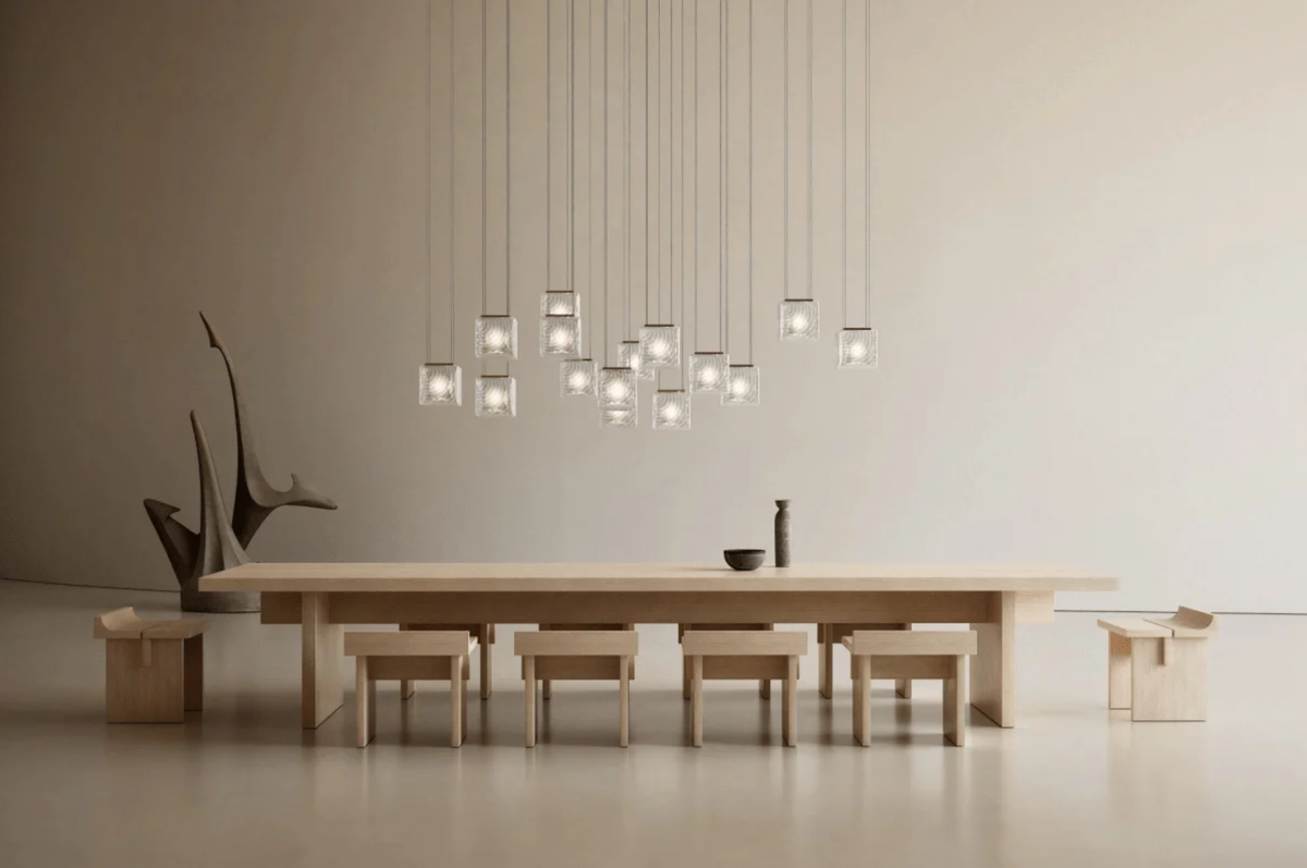 Square Multi Crystal Chandelier