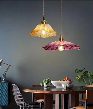 Tiffany Lotus Glass Pendant Light for Living Room S08
