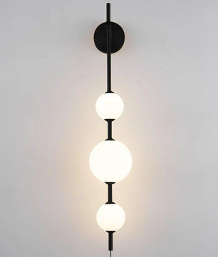 Vertical Globe Plug In Wall Lamp