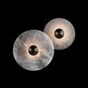 Round Alabaster Combination Wall Lamp