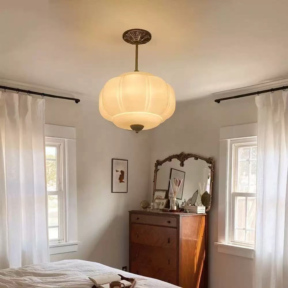Eloise Vintage Milk Glass Pendant Light