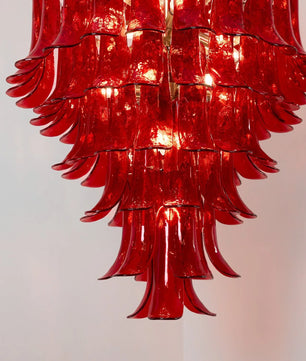 Murano Crimson Cascade Chandelier