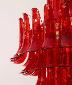 Murano Crimson Cascade Chandelier