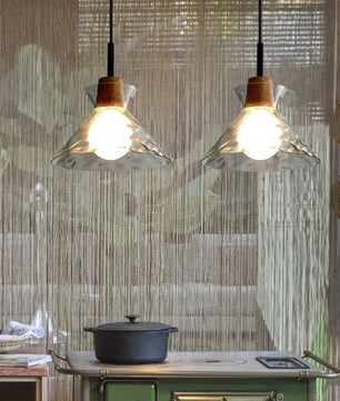 Modern Water Ripple Transparent Glass Pendant Lamp M16