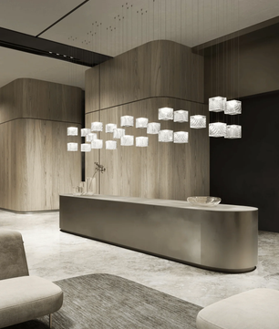 Square Multi Crystal Chandelier