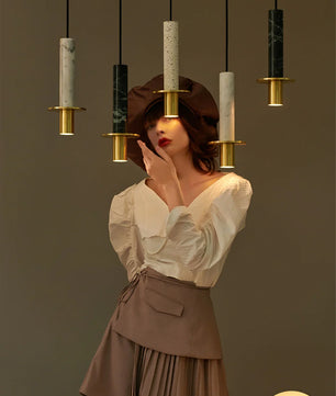 Marble Cylinder Pendant Light
