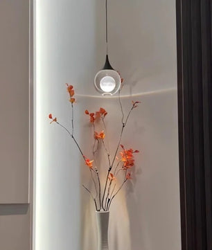 Moon Clear Glass Ball Pendant Light