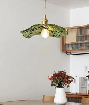 Tiffany Lotus Glass Pendant Light for Living Room S08