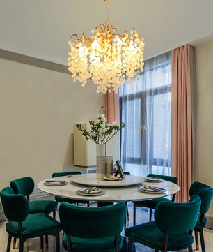 Shiro Noda Round Chandelier – Modern Brass & Glass Globe Ceiling Light for Dining Room