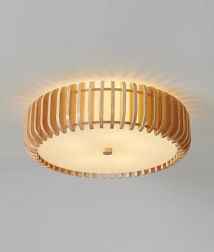 Wooden Drum Ceiling Lamp