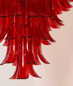 Murano Crimson Cascade Chandelier