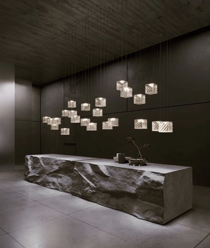 Square Multi Crystal Chandelier