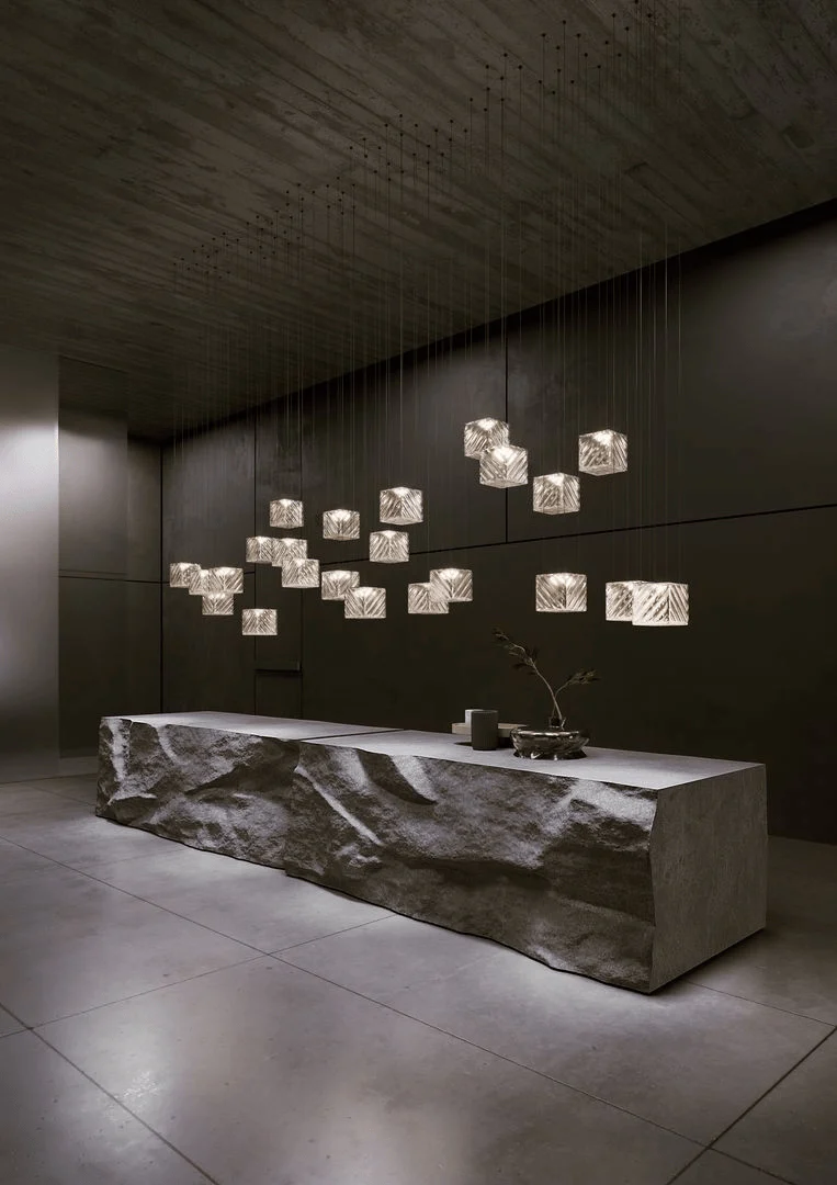Square Multi Crystal Chandelier