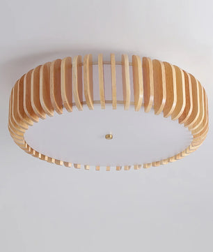Wooden Drum Ceiling Lamp