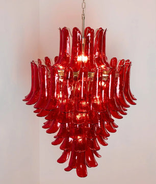 Murano Crimson Cascade Chandelier