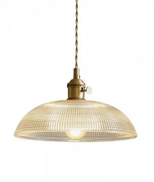 Vintage Copper Bowl Glass Pendant Light S121