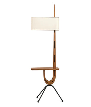 Rispal Giraffe Floor Lamp – Mid-Century Wooden Adjustable Reading Lamp for Living Room, Walnut