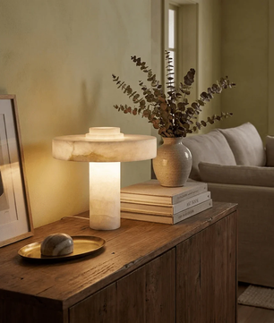 Natural Alabaster E26 Table Lamp