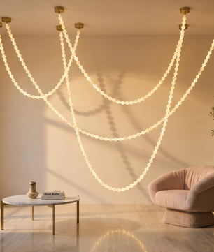 Alabaster Bead Multi-point Pendant Light