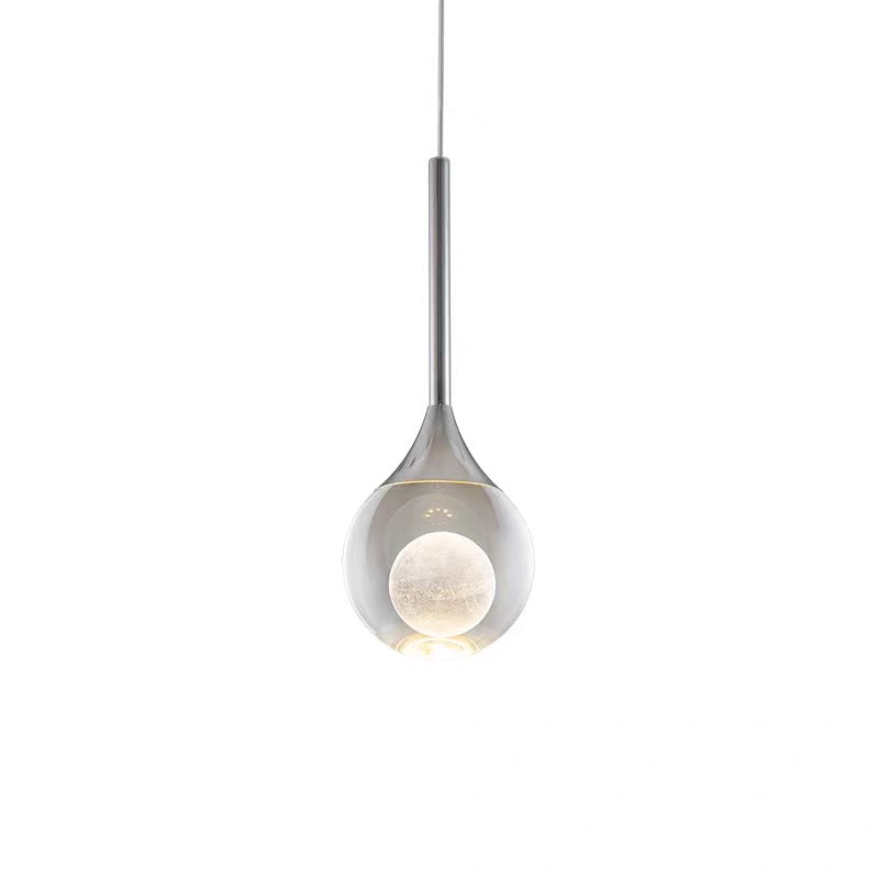 Moon Clear Glass Ball Pendant Light