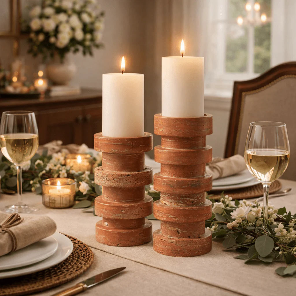 Tivoli Graduated Travertine Votive