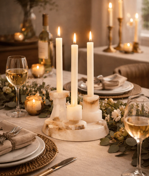 Aosta Stepped Marble Votive