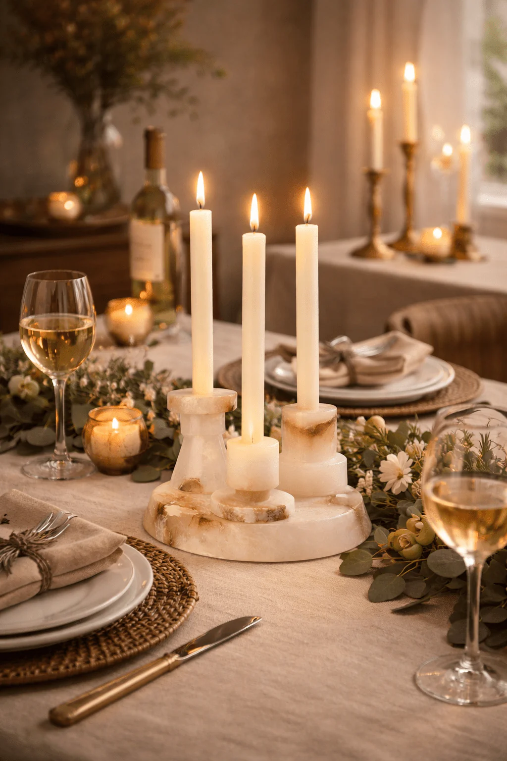 Aosta Stepped Marble Votive