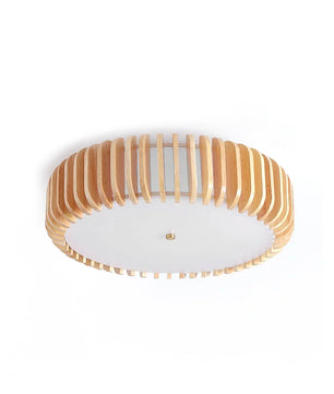 Wooden Drum Ceiling Lamp