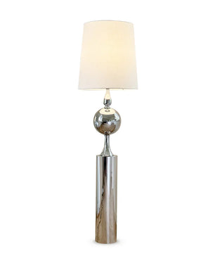 Extraterrestrial Floor Lamp – Space Age Chrome Arc Standing Lamp for Living Room, White