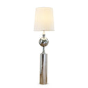 Extraterrestrial Floor Lamp – Space Age Chrome Arc Standing Lamp for Living Room, White