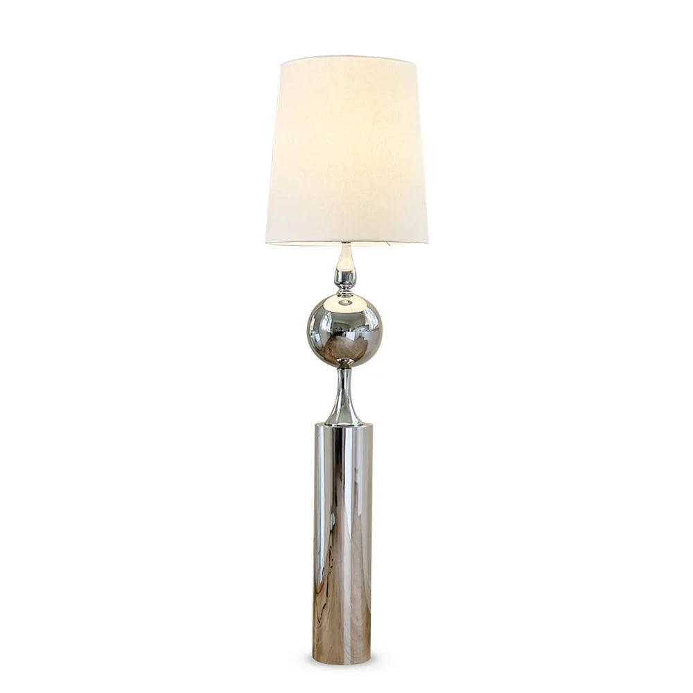 Extraterrestrial Floor Lamp – Space Age Chrome Arc Standing Lamp for Living Room, White