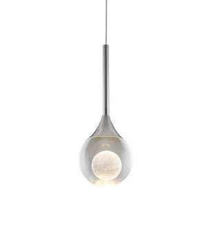 Moon Clear Glass Ball Pendant Light
