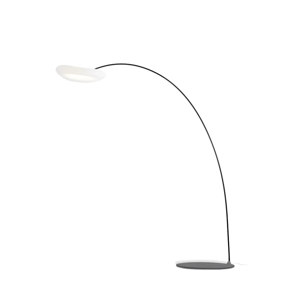 Mr Magoo Floor Lamp – Modern Minimalist Tall Standing Lamp for Living Room, Black & White