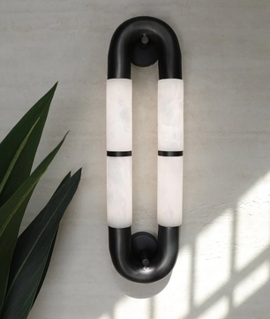 Volterra Dual-Crescent Alabaster Sconce