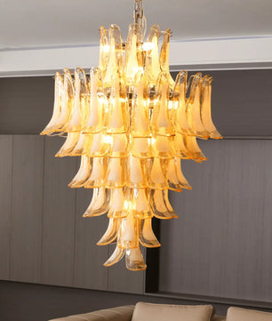 Amber Cloud Murano Glass Petals Chandelier