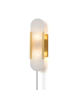 Geometric Harmony Alabaster Plug In Wall Lamp