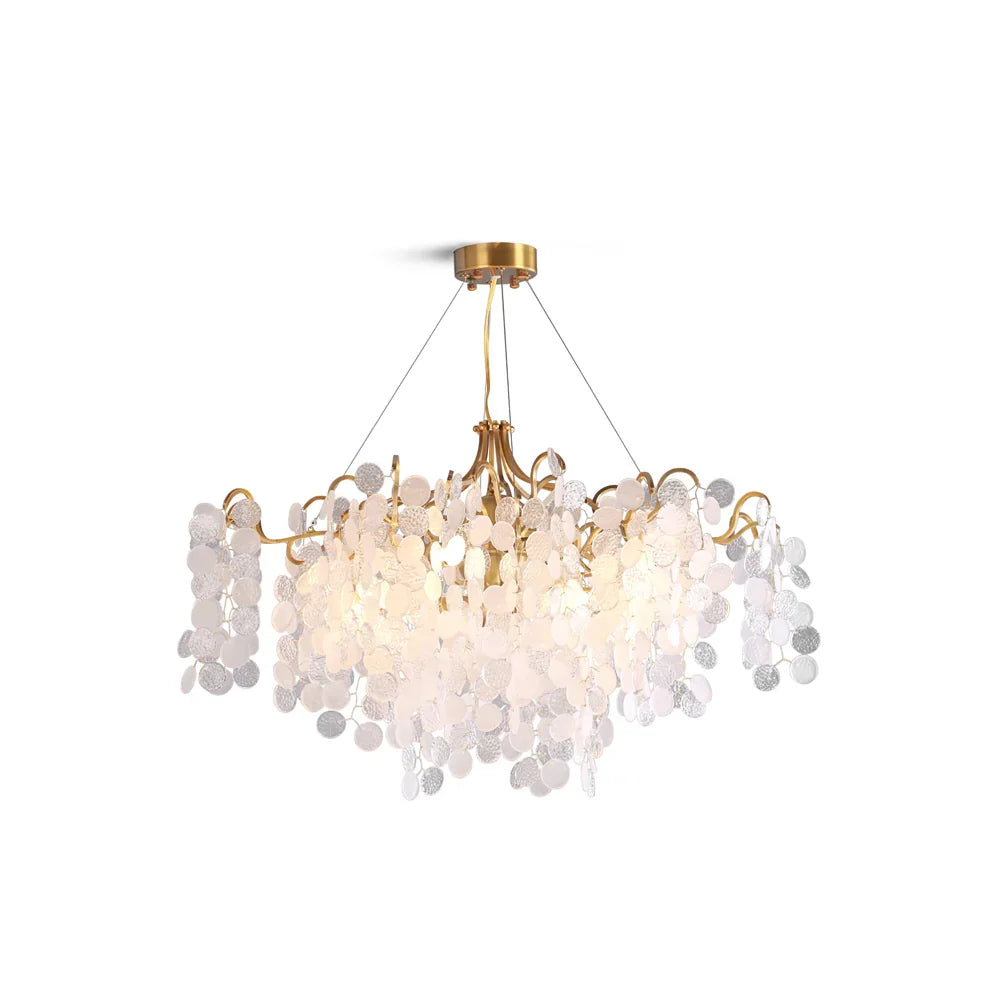 Shiro Noda Round Chandelier – Modern Brass & Glass Globe Ceiling Light for Dining Room